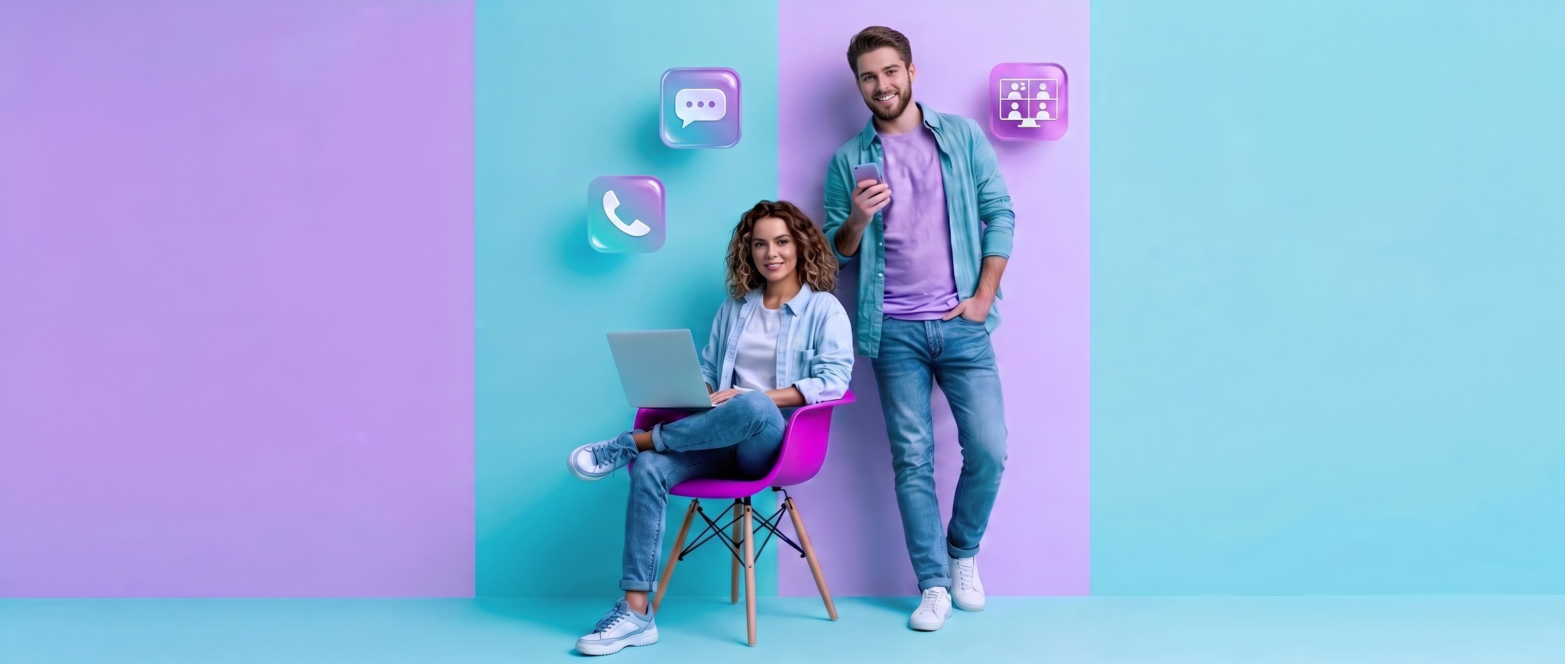 Deux professionnels utilisant Diamy